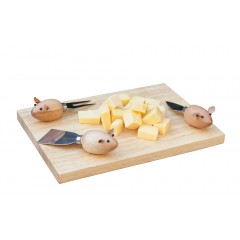 Planche à fromage avec 3 couteaux souris