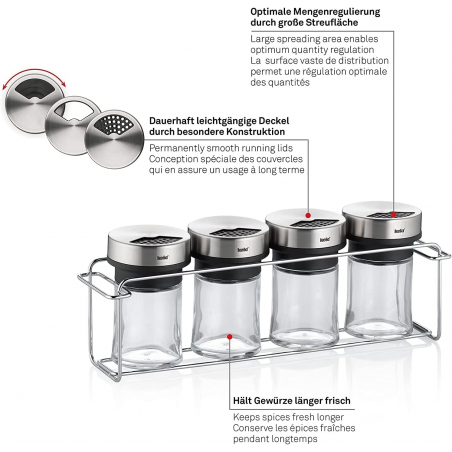 4 saupoudreuses sur étagère inox Achat/Vente au meilleur prix